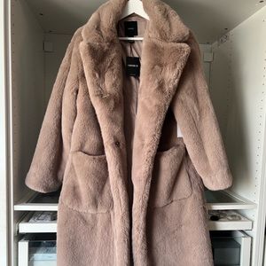 Long faux fur coat brand new no tags